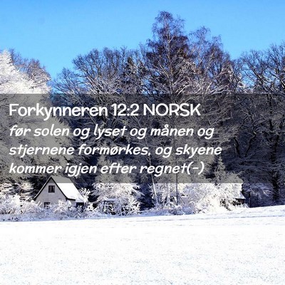 Picture 02 - Forkynneren 12:2 NORSK - før solen og lyset og månen og stjernene - Bible Verse Picture