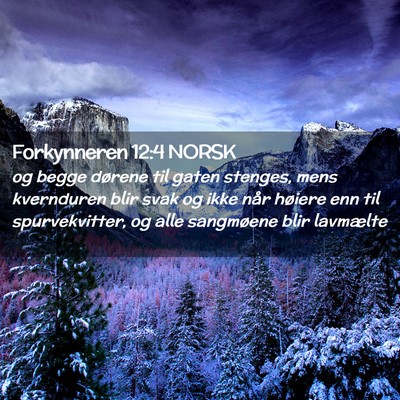 Picture 02 - Forkynneren 12:4 NORSK - og begge dørene til gaten stenges, mens - Bible Verse Picture