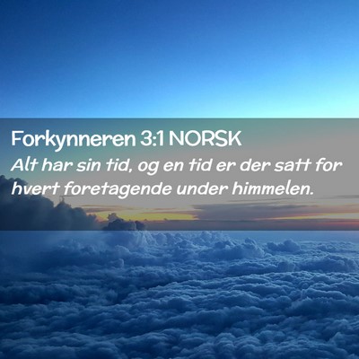 Picture 02 - Forkynneren 3:1 NORSK - Alt har sin tid, og en tid er der satt for hvert - Bible Verse Picture