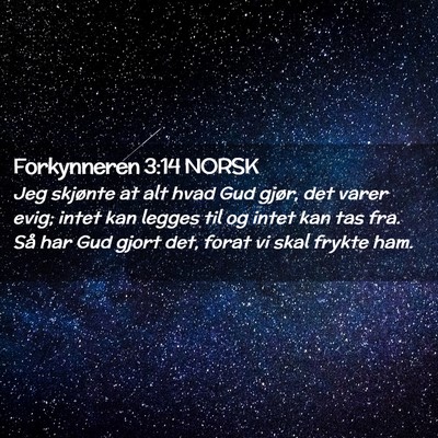 Picture 02 - Forkynneren 3:14 NORSK - Jeg skjønte at alt hvad Gud gjør, det varer - Bible Verse Picture