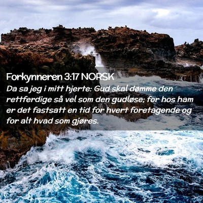 Picture 02 - Forkynneren 3:17 NORSK - Da sa jeg i mitt hjerte: Gud skal dømme den - Bible Verse Picture