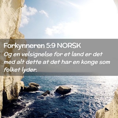 Picture 02 - Forkynneren 5:9 NORSK - Og en velsignelse for et land er det med alt - Bible Verse Picture