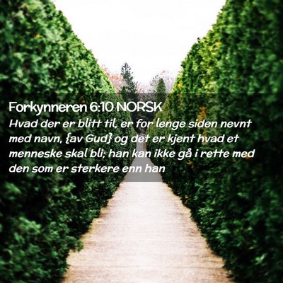 Picture 02 - Forkynneren 6:10 NORSK - Hvad der er blitt til, er for lenge siden nevnt - Bible Verse Picture