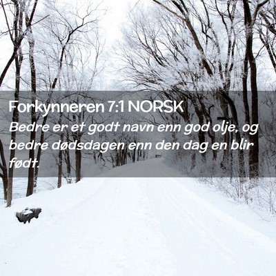 Picture 02 - Forkynneren 7:1 NORSK - Bedre er et godt navn enn god olje, og bedre - Bible Verse Picture