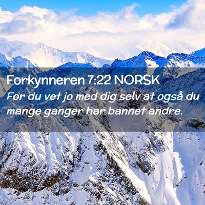 Picture 02 - Forkynneren 7:22 NORSK - For du vet jo med dig selv at også du mange - Bible Verse Picture
