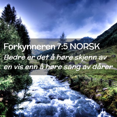 Picture 02 - Forkynneren 7:5 NORSK - Bedre er det å høre skjenn av en vis enn å - Bible Verse Picture