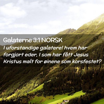 Picture 02 - Galaterne 3:1 NORSK - I uforstandige galatere! hvem har forgjort eder, - Bible Verse Picture