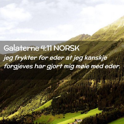 Picture 02 - Galaterne 4:11 NORSK - jeg frykter for eder at jeg kanskje forgjeves har - Bible Verse Picture