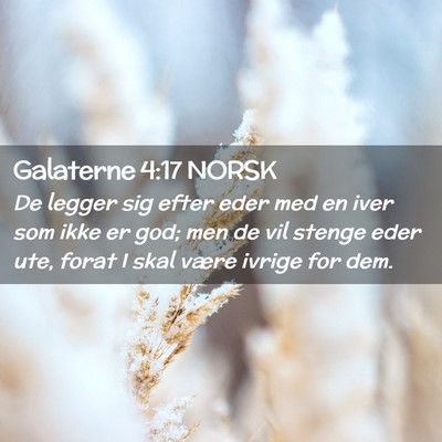 Picture 02 - Galaterne 4:17 NORSK - De legger sig efter eder med en iver som ikke er - Bible Verse Picture