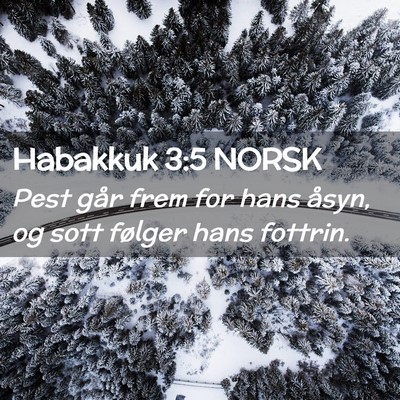 Picture 02 - Habakkuk 3:5 NORSK - Pest går frem for hans åsyn, og sott følger - Bible Verse Picture