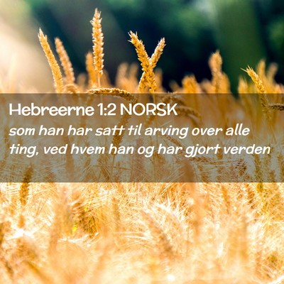 Picture 02 - Hebreerne 1:2 NORSK - som han har satt til arving over alle ting, ved - Bible Verse Picture
