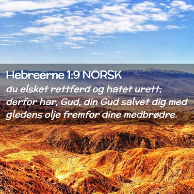 Picture 02 - Hebreerne 1:9 NORSK - du elsket rettferd og hatet urett; derfor har, - Bible Verse Picture
