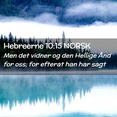 Picture 02 - Hebreerne 10:15 NORSK - Men det vidner og den Hellige Ånd for oss; for - Bible Verse Picture