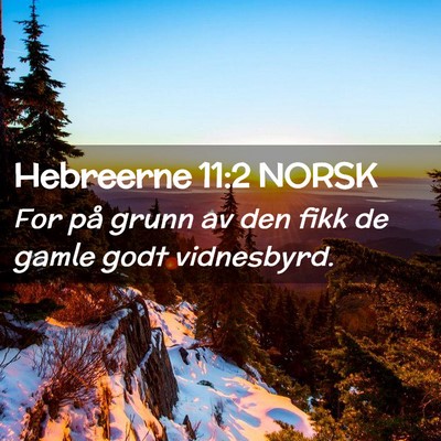 Picture 02 - Hebreerne 11:2 NORSK - For på grunn av den fikk de gamle godt - Bible Verse Picture