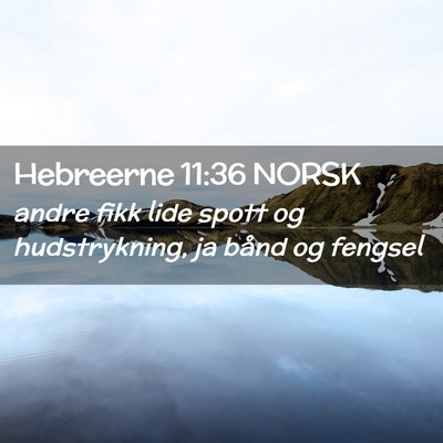Picture 02 - Hebreerne 11:36 NORSK - andre fikk lide spott og hudstrykning, ja bånd - Bible Verse Picture
