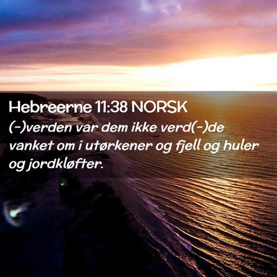 Picture 02 - Hebreerne 11:38 NORSK - (-)verden var dem ikke verd(-)de vanket om i - Bible Verse Picture