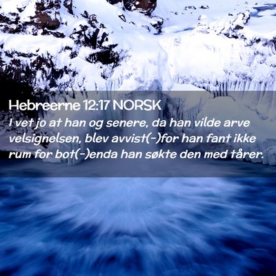 Picture 02 - Hebreerne 12:17 NORSK - I vet jo at han og senere, da han vilde arve - Bible Verse Picture