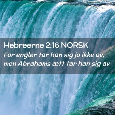 Picture 02 - Hebreerne 2:16 NORSK - For engler tar han sig jo ikke av, men Abrahams - Bible Verse Picture