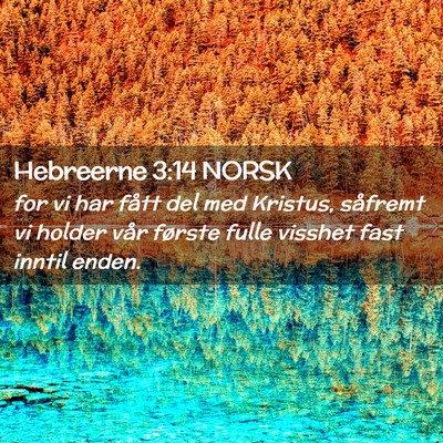 Picture 02 - Hebreerne 3:14 NORSK - for vi har fått del med Kristus, såfremt vi - Bible Verse Picture