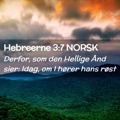 Picture 02 - Hebreerne 3:7 NORSK - Derfor, som den Hellige Ånd sier: Idag, om I - Bible Verse Picture