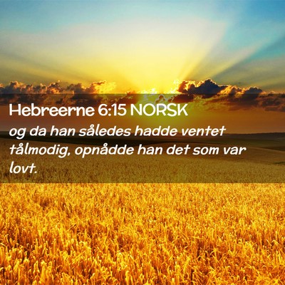Picture 02 - Hebreerne 6:15 NORSK - og da han således hadde ventet tålmodig, - Bible Verse Picture