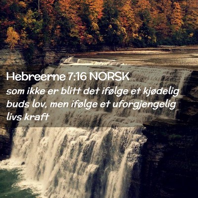 Picture 02 - Hebreerne 7:16 NORSK - som ikke er blitt det ifølge et kjødelig buds - Bible Verse Picture