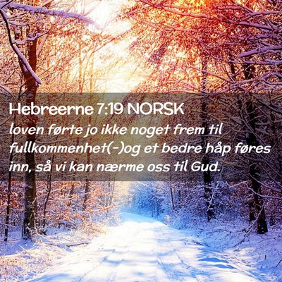 Picture 02 - Hebreerne 7:19 NORSK - loven førte jo ikke noget frem til - Bible Verse Picture