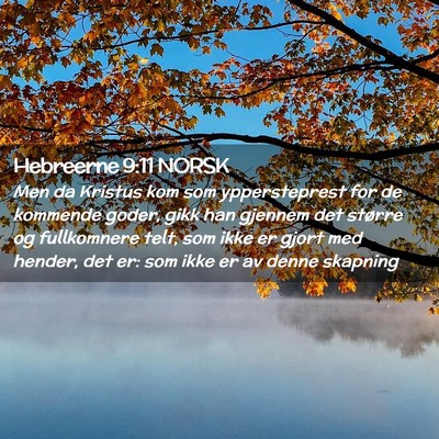 Picture 02 - Hebreerne 9:11 NORSK - Men da Kristus kom som yppersteprest for de - Bible Verse Picture
