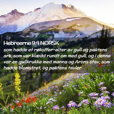 Picture 02 - Hebreerne 9:4 NORSK - som hadde et røkoffer-alter av gull og paktens - Bible Verse Picture