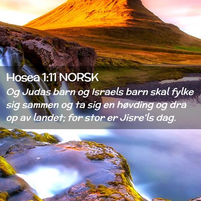 Picture 02 - Hosea 1:11 NORSK - Og Judas barn og Israels barn skal fylke sig - Bible Verse Picture