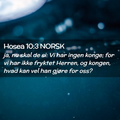 Picture 02 - Hosea 10:3 NORSK - ja, nu skal de si: Vi har ingen konge; for vi har - Bible Verse Picture
