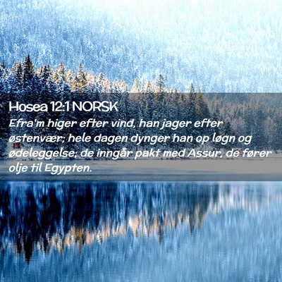 Picture 02 - Hosea 12:1 NORSK - Efra'm higer efter vind, han jager efter - Bible Verse Picture