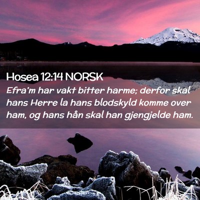 Picture 02 - Hosea 12:14 NORSK - Efra'm har vakt bitter harme; derfor skal hans - Bible Verse Picture