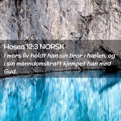 Picture 02 - Hosea 12:3 NORSK - I mors liv holdt han sin bror i hælen, og i sin - Bible Verse Picture
