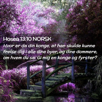 Picture 02 - Hosea 13:10 NORSK - Hvor er da din konge, at han skulde kunne frelse - Bible Verse Picture