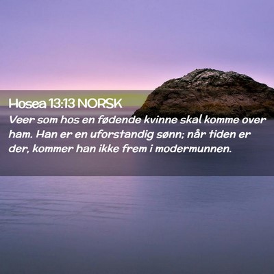 Picture 02 - Hosea 13:13 NORSK - Veer som hos en fødende kvinne skal komme over - Bible Verse Picture