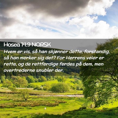 Picture 02 - Hosea 14:9 NORSK - Hvem er vis, så han skjønner dette, forstandig, - Bible Verse Picture