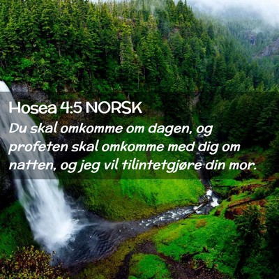 Picture 02 - Hosea 4:5 NORSK - Du skal omkomme om dagen, og profeten skal - Bible Verse Picture