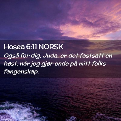 Picture 02 - Hosea 6:11 NORSK - Også for dig, Juda, er det fastsatt en høst, - Bible Verse Picture