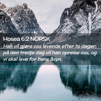 Picture 02 - Hosea 6:2 NORSK - Han vil gjøre oss levende efter to dager; på - Bible Verse Picture