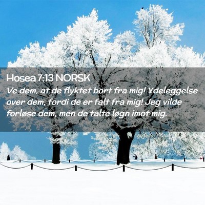 Picture 02 - Hosea 7:13 NORSK - Ve dem, at de flyktet bort fra mig! ¥deleggelse - Bible Verse Picture