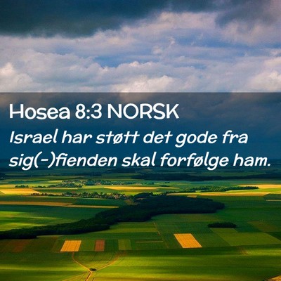Picture 02 - Hosea 8:3 NORSK - Israel har støtt det gode fra sig(-)fienden skal - Bible Verse Picture