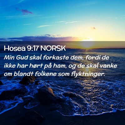 Picture 02 - Hosea 9:17 NORSK - Min Gud skal forkaste dem, fordi de ikke har - Bible Verse Picture