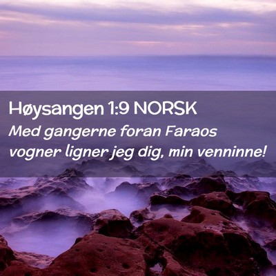 Picture 02 - Høysangen 1:9 NORSK - Med gangerne foran Faraos vogner ligner jeg dig, - Bible Verse Picture