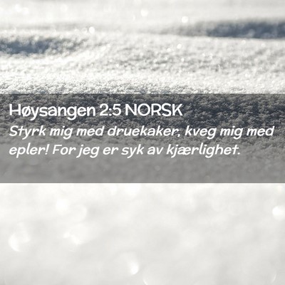 Picture 02 - Høysangen 2:5 NORSK - Styrk mig med druekaker, kveg mig med epler! For - Bible Verse Picture