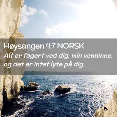 Picture 02 - Høysangen 4:7 NORSK - Alt er fagert ved dig, min venninne, og det er - Bible Verse Picture
