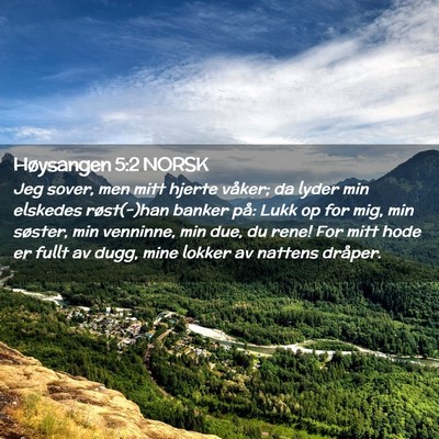 Picture 02 - Høysangen 5:2 NORSK - Jeg sover, men mitt hjerte våker; da lyder min - Bible Verse Picture
