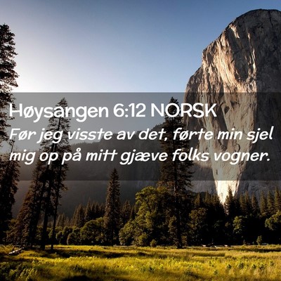 Picture 02 - Høysangen 6:12 NORSK - Før jeg visste av det, førte min sjel mig op - Bible Verse Picture
