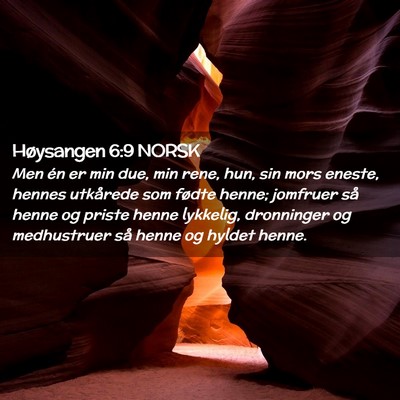 Picture 02 - Høysangen 6:9 NORSK - Men én er min due, min rene, hun, sin mors - Bible Verse Picture