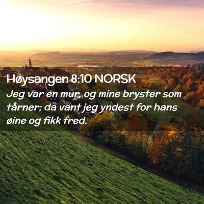 Picture 02 - Høysangen 8:10 NORSK - Jeg var en mur, og mine bryster som tårner; da - Bible Verse Picture